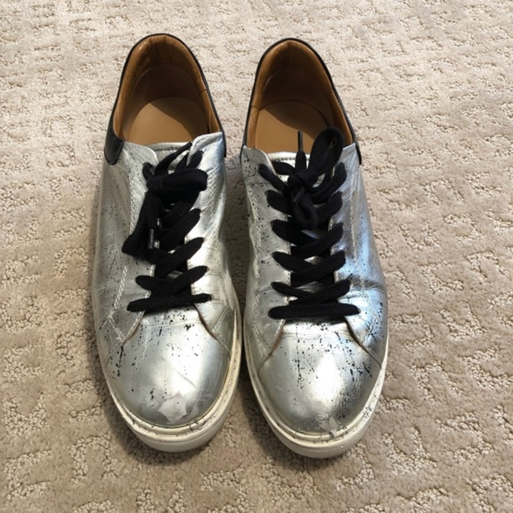 The Shoe Box Metallic Silver Sneakers - Sz 11